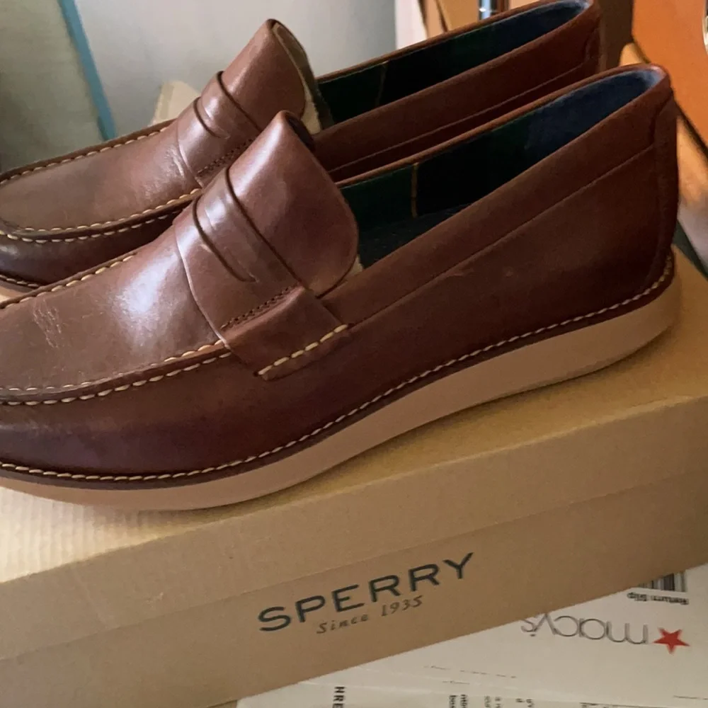 Sperry Brown Leather Penny Loafers